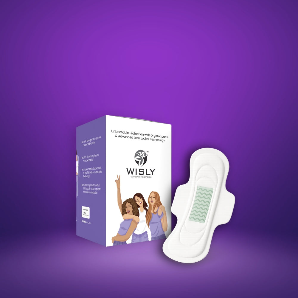 Wisly XXL-12 Active Pack | Organic Rash-Free Sanitary Pads for Women | Her Superpower Days