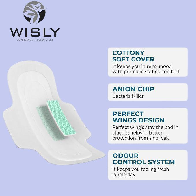 Wisly XL-20 Comfort Pack | Organic Rash-Free Sanitary Pads for Women | Her Superpower Days