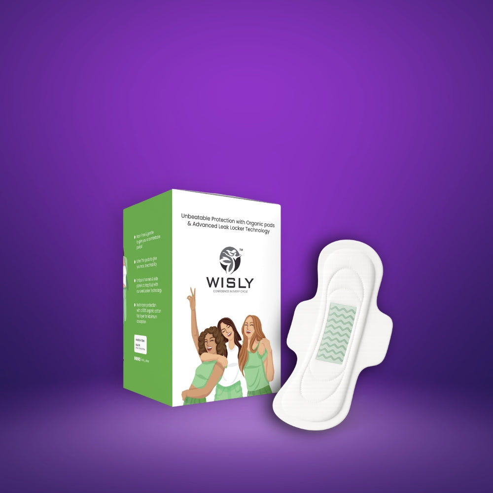Wisly XL-12 Active Pack | Organic Rash-Free Sanitary Pads for Women | Her Superpower Days