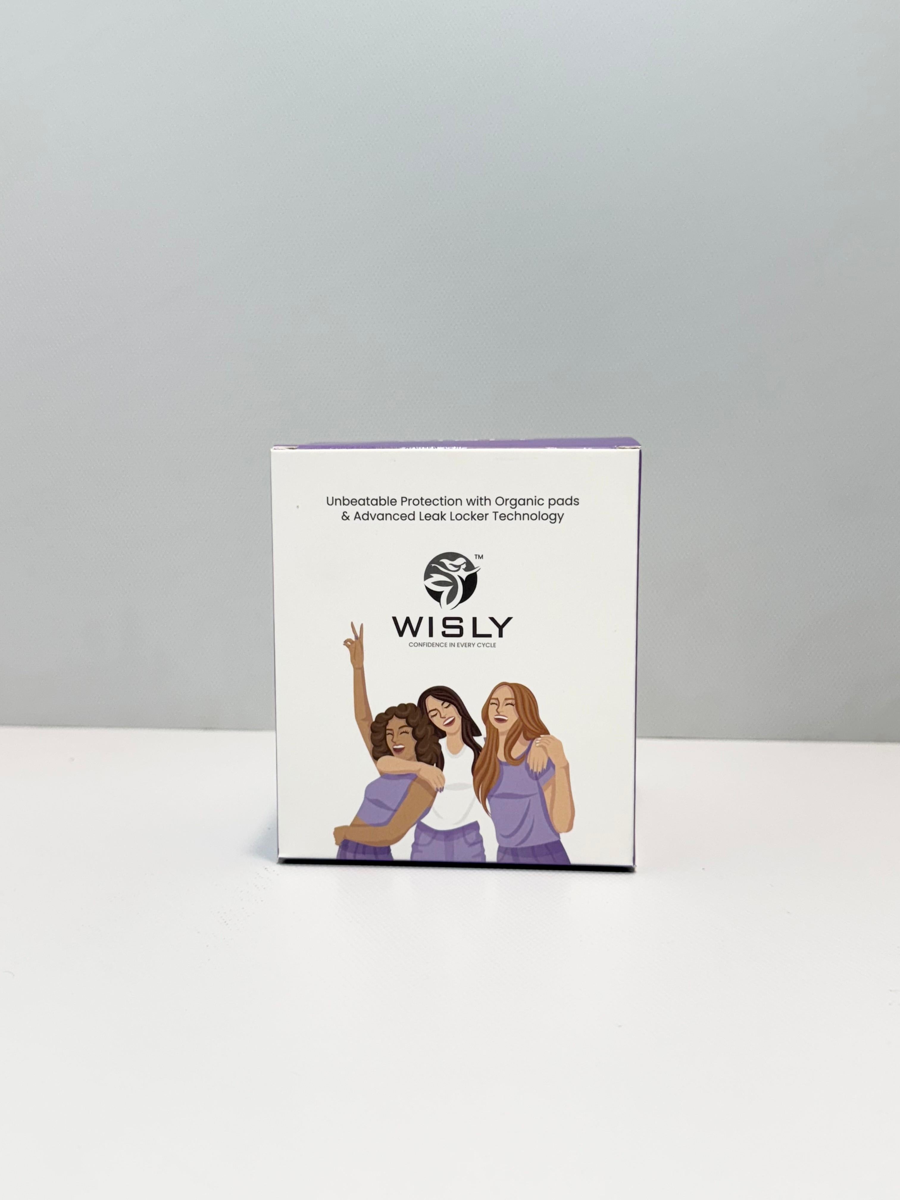 Wisly XXL-12 Active Pack | Organic Rash-Free Sanitary Pads for Women | Her Superpower Days